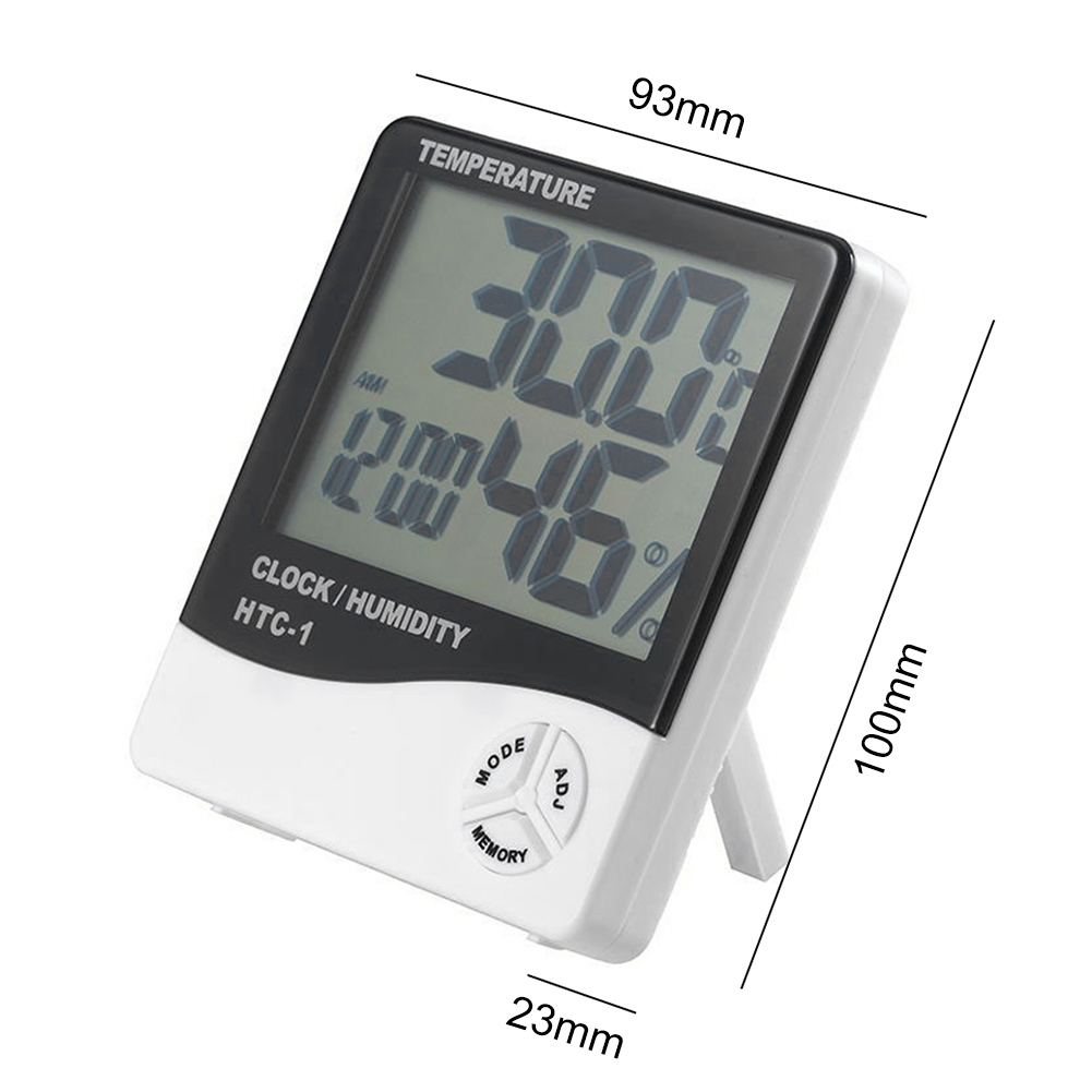 HTC-1/HTC-2 Higrometer In/Out Hygrometer/Termometer/Clock/Alat Cek Suhu Ruangan