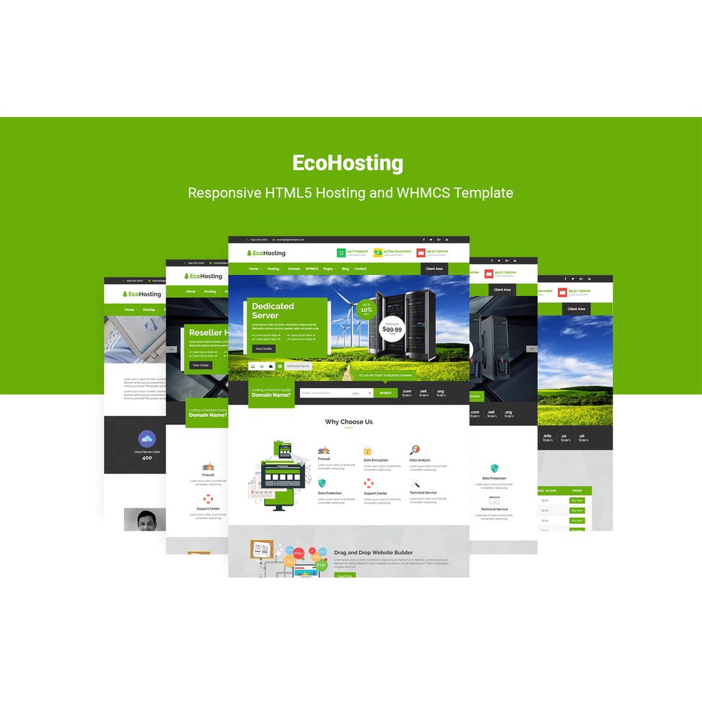 Landing HTML Page - EcoHosting | Responsive Hosting & WHMCS Template