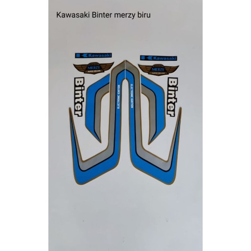 striping stiker motor kawasaki binter merzy warna biru