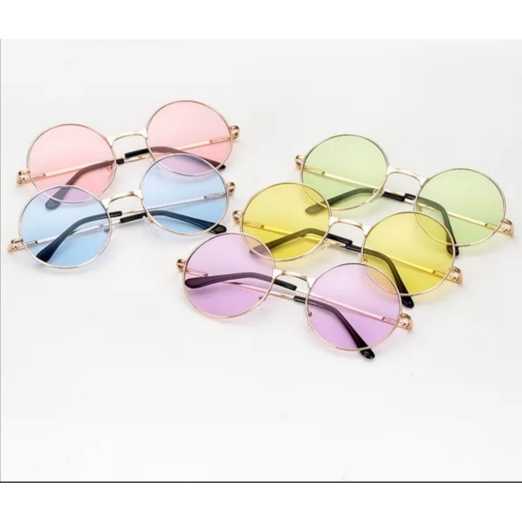 ⭐SMP⭐ Kacamata  Hitam Frame Metal Kecil Gaya Vintage untuk Wanita KM61