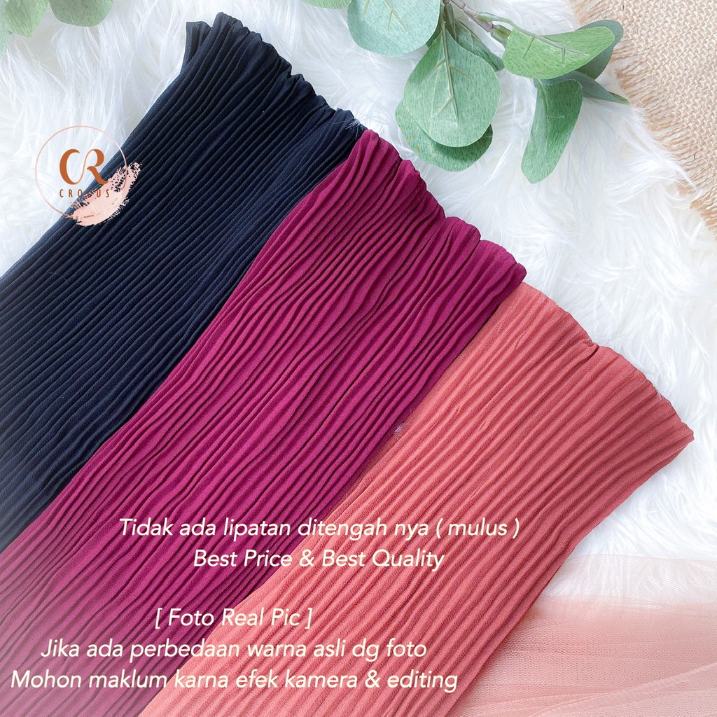 [𝐂𝐫𝐨𝐜𝐮𝐬] (180 * 60cm) Pashmina Plisket Ceruty Baby Doll / Pasmina Pleated Hijab Kerudung-8