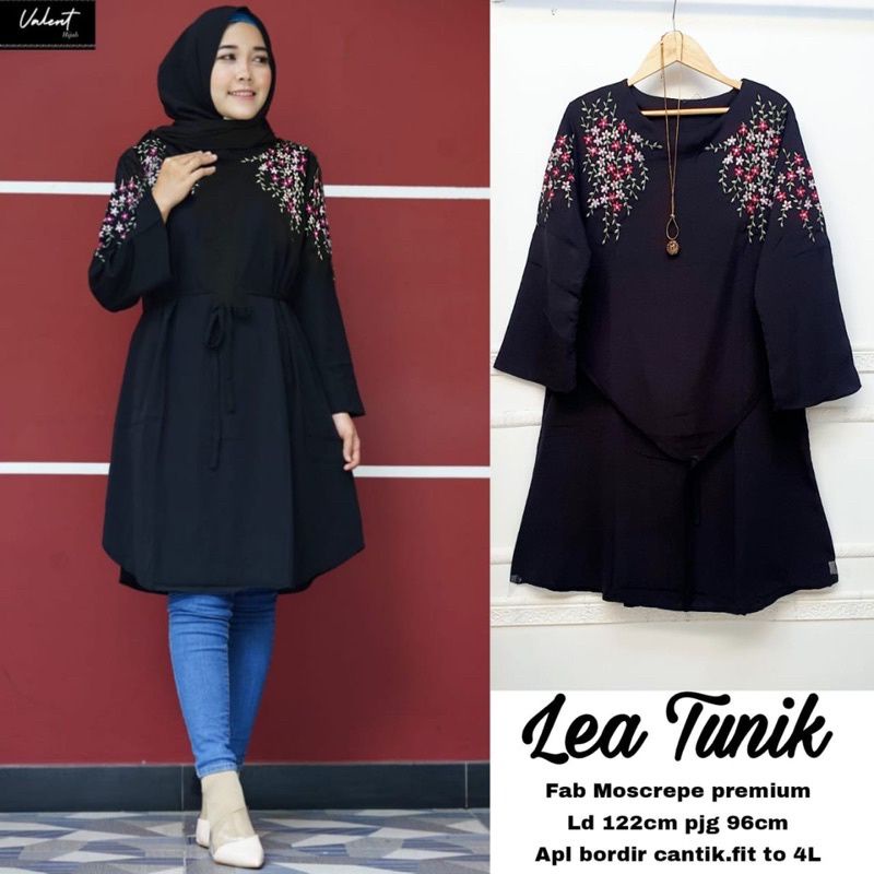 Lea tunik bordir / Lea tunik Valent / tunik bordir hitam tunik bordir putih