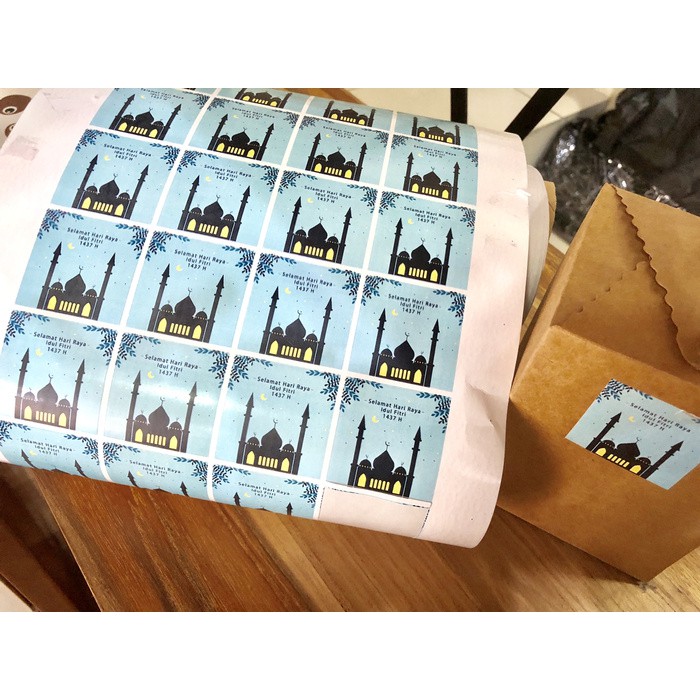 

JGO sticker stiker produk tema lebaran - idul fitri tempelan box kue kerin