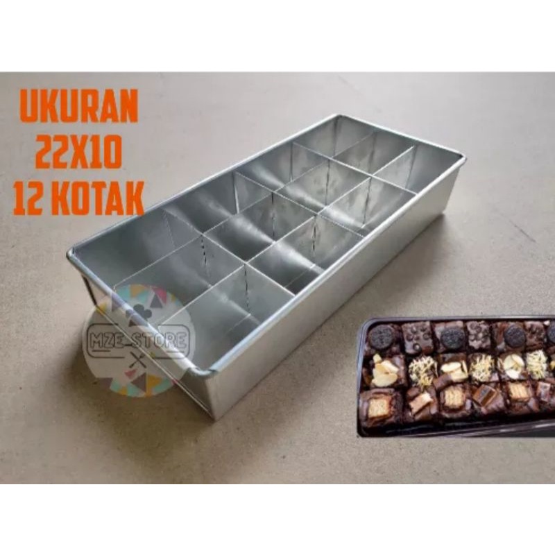 LOYANG BROWNIES/COKLAT UKURAN 22X10 CM SEKAT 12 LUBANG ALUMINIUM TEBAL