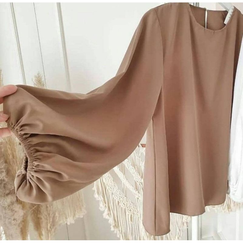 Sf. (BISA COD)- Balena blouse Lengan Balon | Atasan Wanita | Fashion Muslim