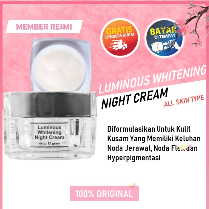 MS Glow Luminous Whitening Night Cream / Ms Glow Luminous Whitening Night Cream Ori Original