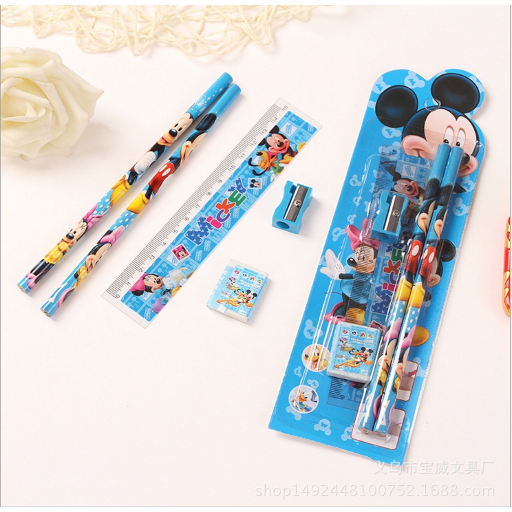 ☛TK☚ DS004 SET ALAT TULIS SEKOLAH 5 IN 1 KARAKTER LUCU