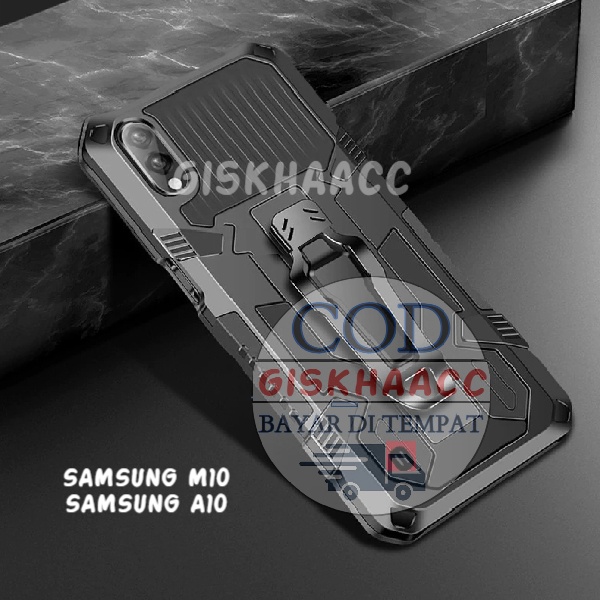 CASE SAMSUNG A10 - SAMSUNG M10 CASING STANDING ICRISTAL BACK KLIP HARDCASE HP ROBOT NEW COVER