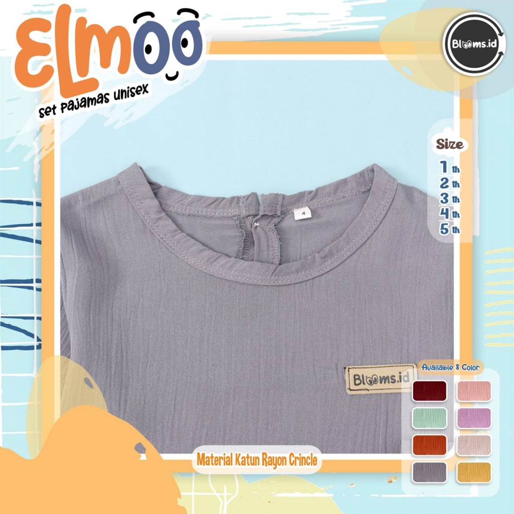 Setelan Pajamas anak Unisex Elmoo By Bloom