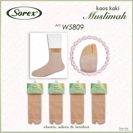 Kaos Kaki Wanita Muslimah Model Jempol Pendek SOREX W 5809 - Kaos Kaki Muslimah w5809 women sock for muslimah