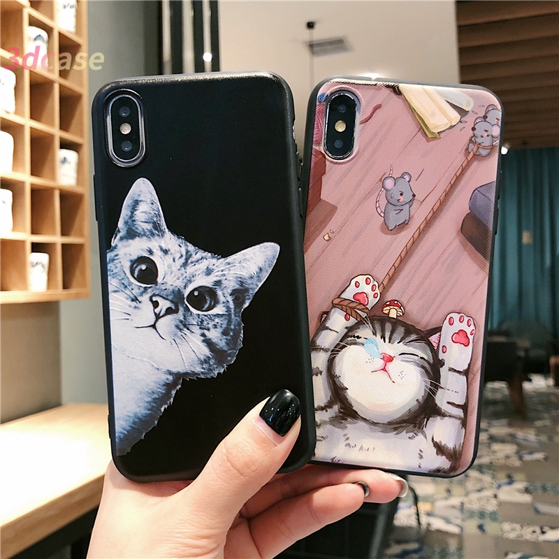 Casing Motif Lucu Cat Untuk OPPO Reno 4 A53 2020 A9 2020