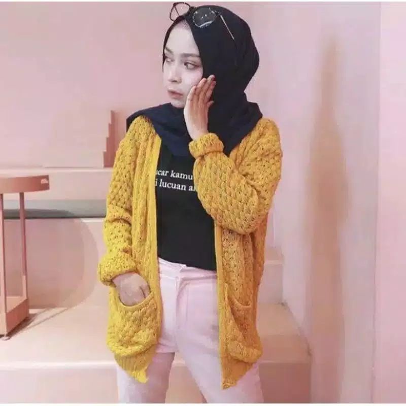 KARDYGAN POPCORN RAJUT PREMIUM M to Xl