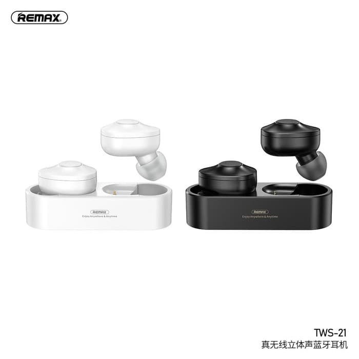 Remax True wireless Stereo Earbuds TWS-21 - Putih - Hitam