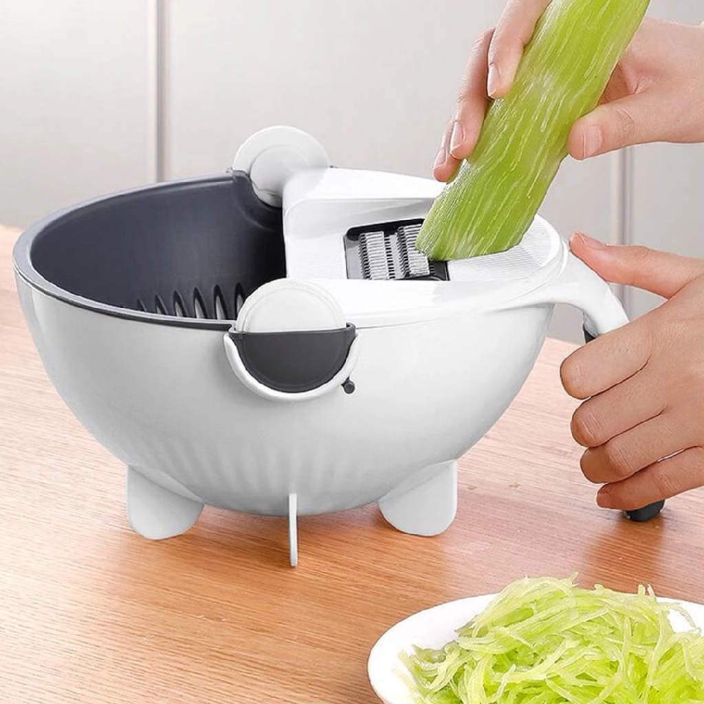 Parutan Serbaguna Untuk Sayuran Dan Mangkok Penampung VEGETABLE MAGIC SLICER DICER 9 IN 1