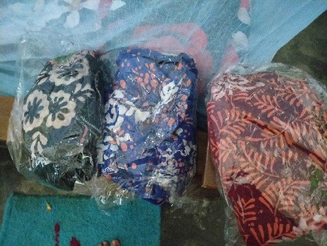 Setelan Celana Panjang Batik Cap Motif Bunga Jumbo Ld 120