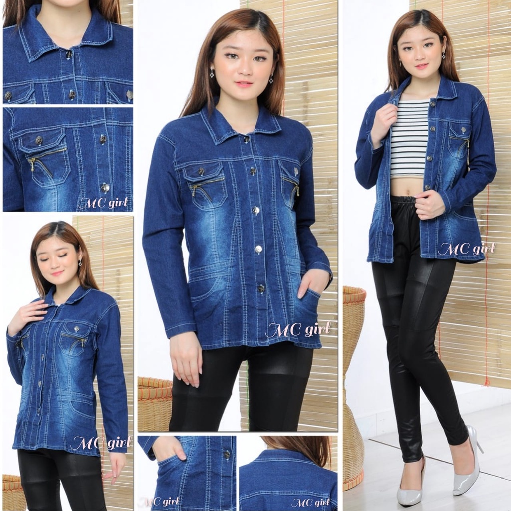 MC girl Jaket Jeans Ibu / Jaket Jeans Panjang