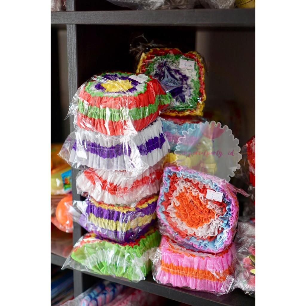

Kertas Krep Kerut Warna Warni Rainbow Dekorasi