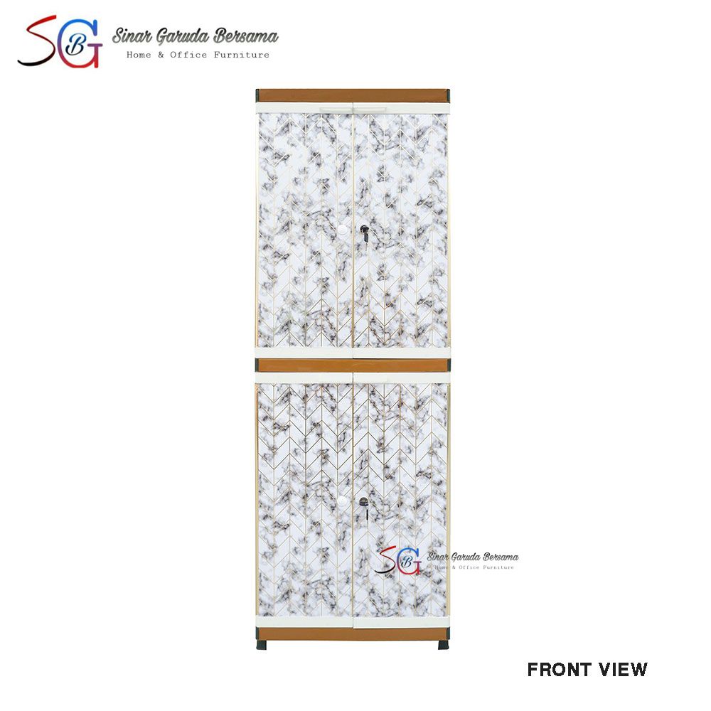 LEMARI PLASTIK BERKUNCI 2 PINTU PUTIH COKELAT ABU COCOK UNTUK ANAK KOS CLUB