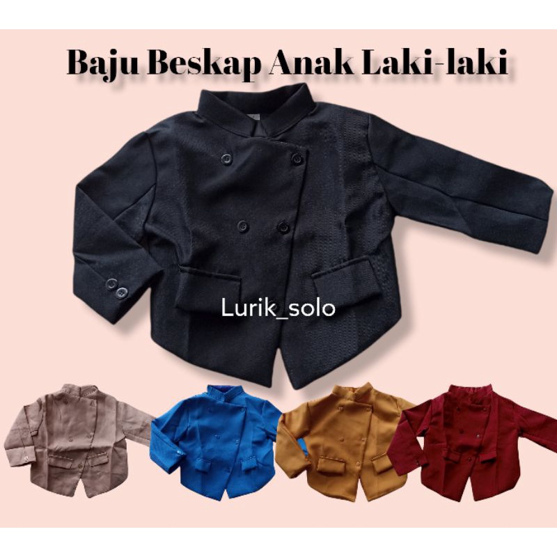 Baju Beskap Anak Laki-laki - Baju Tedak Siten - Baju Adat Jawa Anak Laki-laki - Beskap Anak