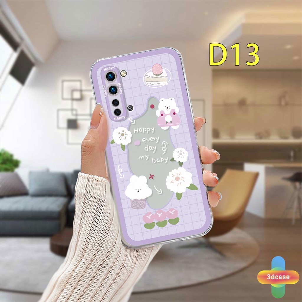 Soft TPU Case Realme C11 2021 C21Y C31 C35 C15 C21 C25 C20 C3 C12 C2 C25S 5S 5 5S 5i C17 7i C1 C25Y C2 C3i 6i C20A realme Narzo 20 10 10A 20A 30A A7 A5S A15 A16 Y12 Y20 Y15S A03 Lover Wavy Edge Cute Bear Rabbit Back Cover