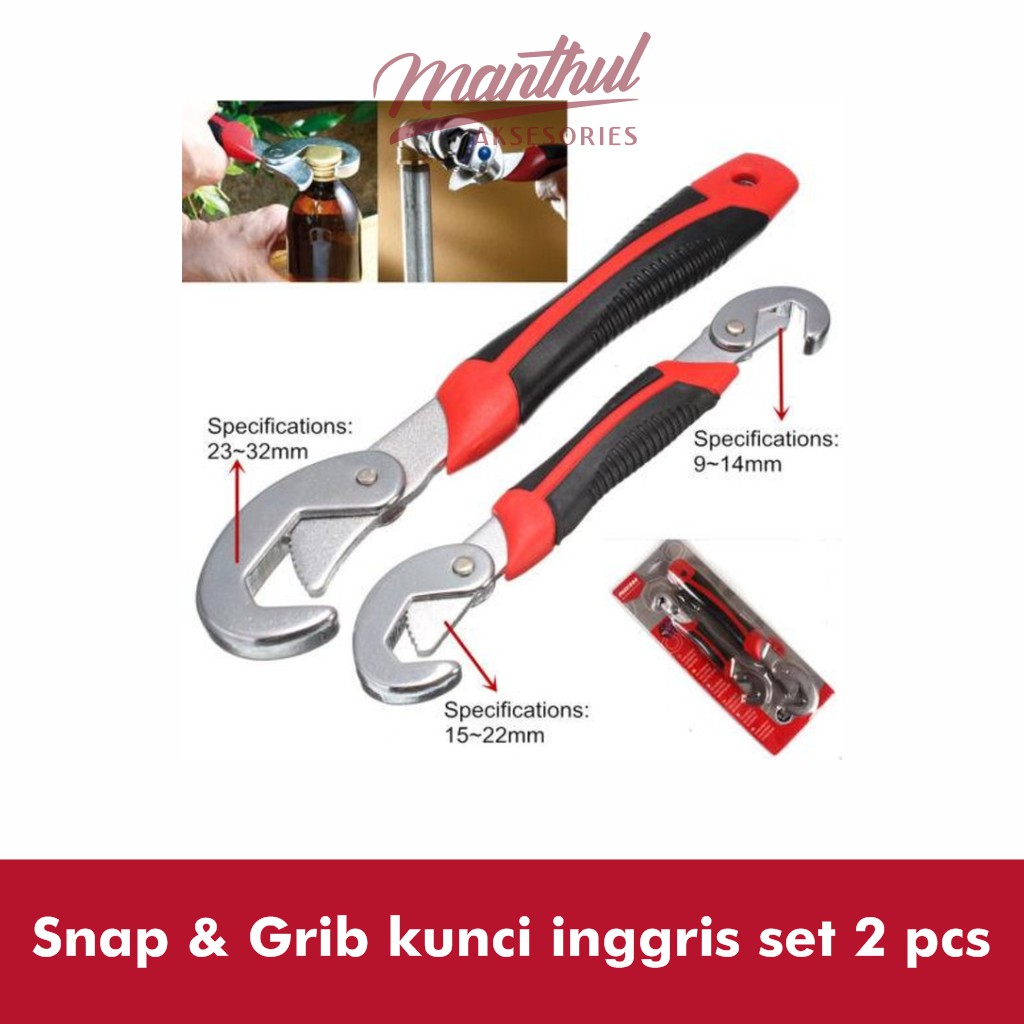 Snap &amp; Grib kunci inggris set 2pcs