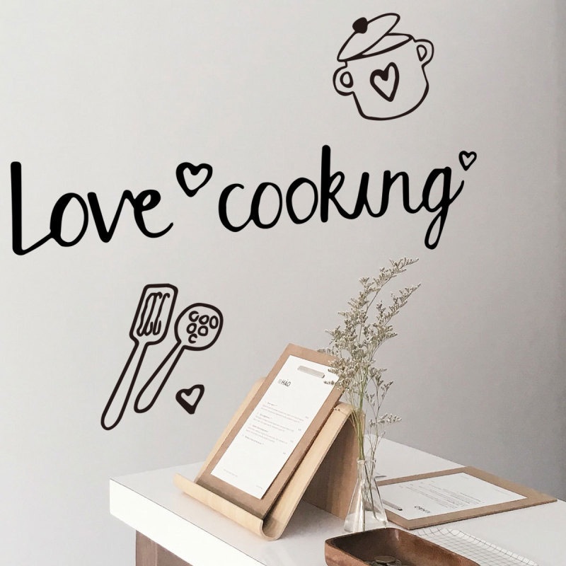 Stiker Dinding Motif Tulisan LOVE Bahan PVC Untuk Dekorasi Dapur