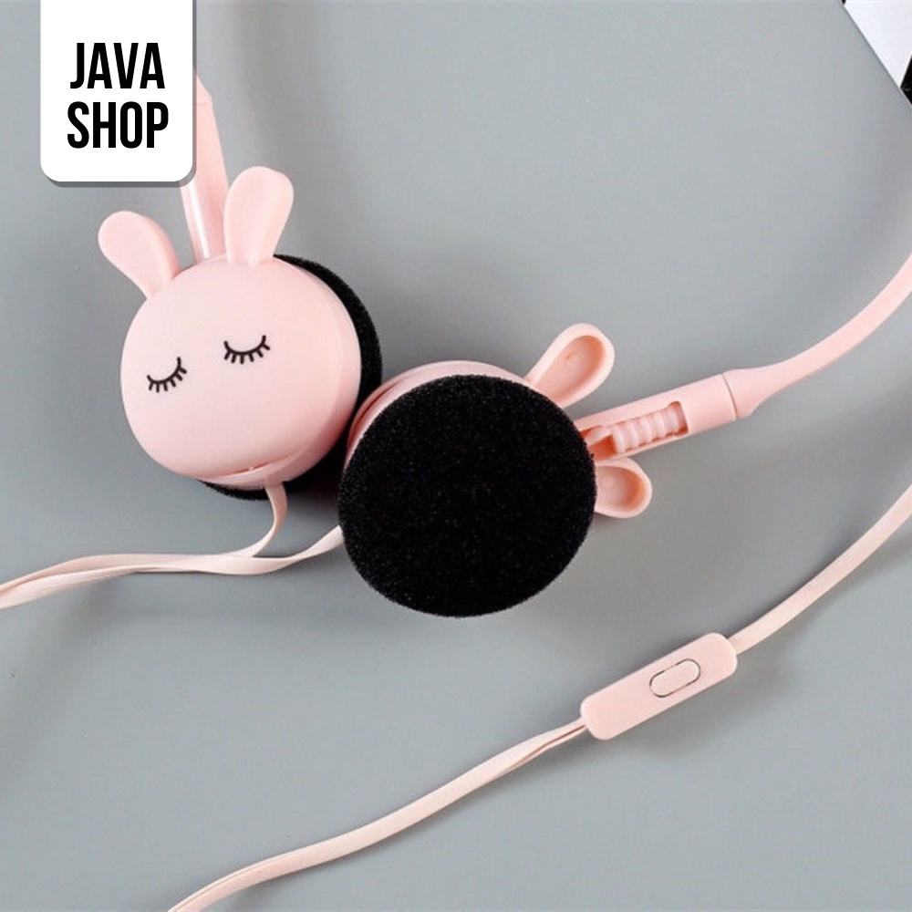 JAVASHOP Headset Bando Lucu Karakter Imut Headphone Unik Super Bass