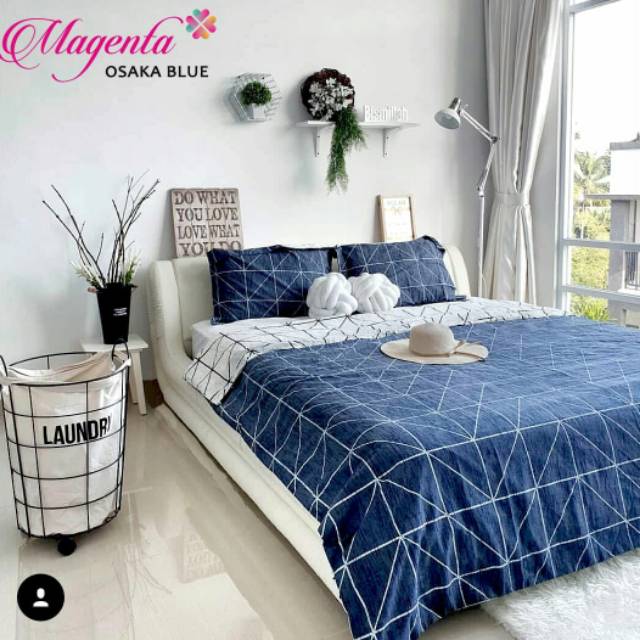 KAIN BAHAN SPREI METERAN KATUN MAGENTA MOTIF OSAKA