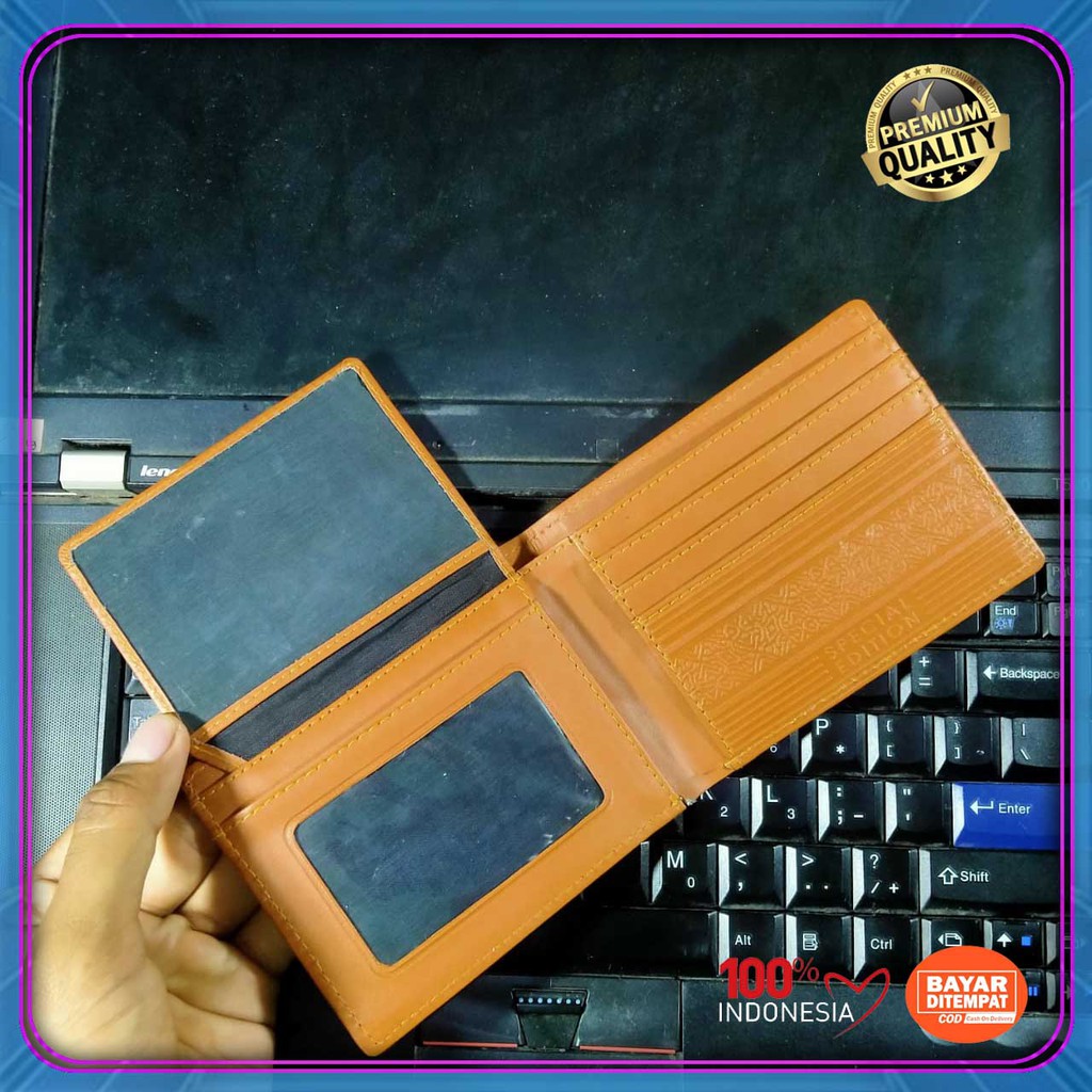 [kasual] Dompet kulit sintetik distro Cowok pendek Kartu bayar di tempat