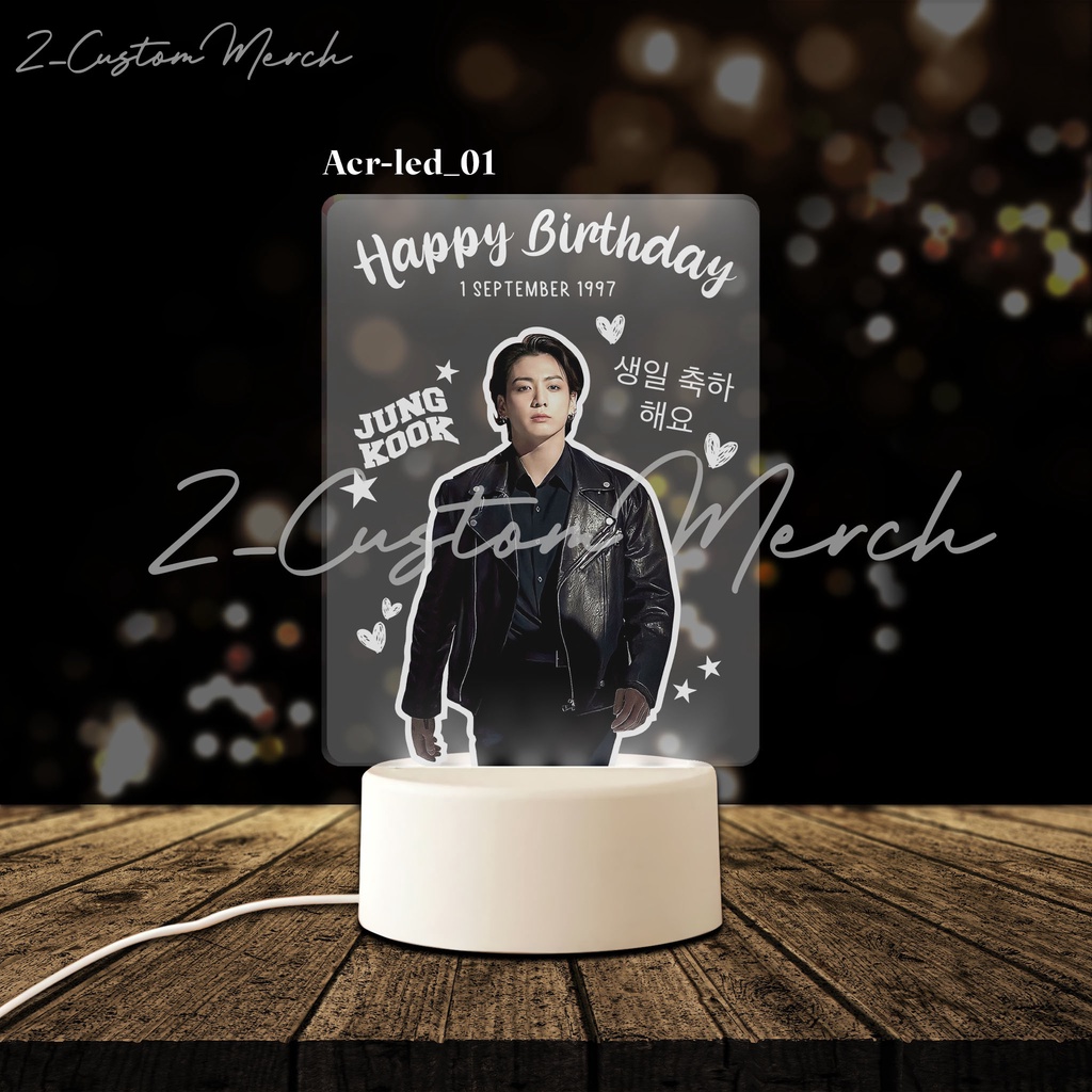 HIASAN PLAKAT AKRILIK LAMPU TIDUR CUSTOM LED BISA PAKAI FOTO / GAMBAR