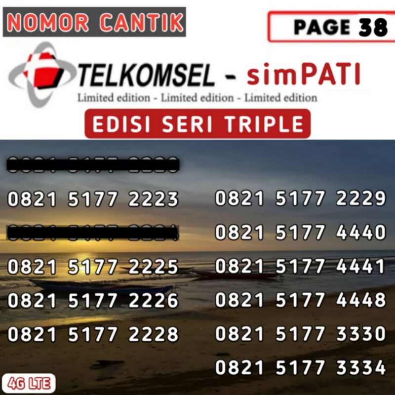 Nomor Cantik Kartu Perdana Telkomsel Simpati 0821 (Serian Triple)