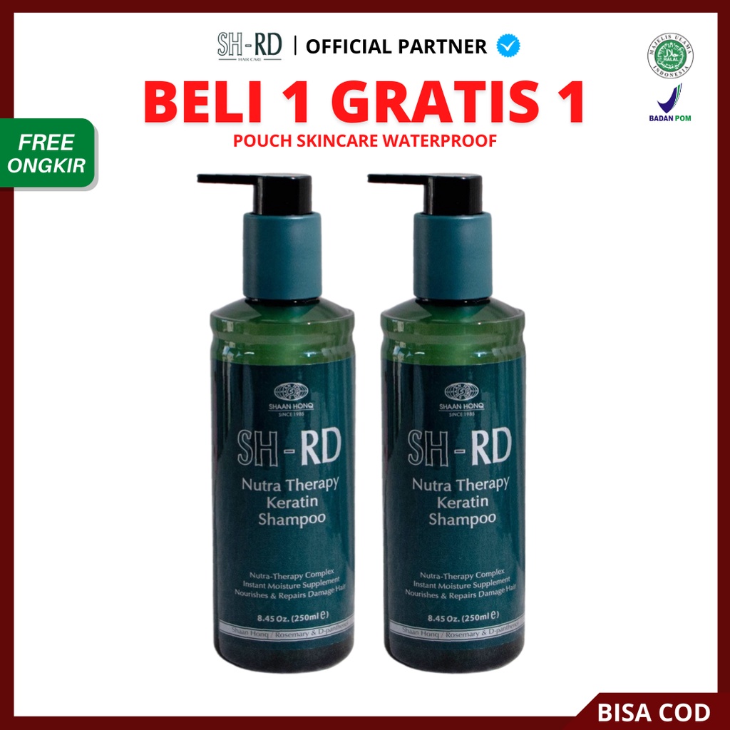 [ FREE GIFT ] SHRD Nutra Therapy Keratin SULFATE FREE Shampoo - Wangi, Anti Rontok &amp; Ketombe - Sampo Keratin Original BPOM 250ml