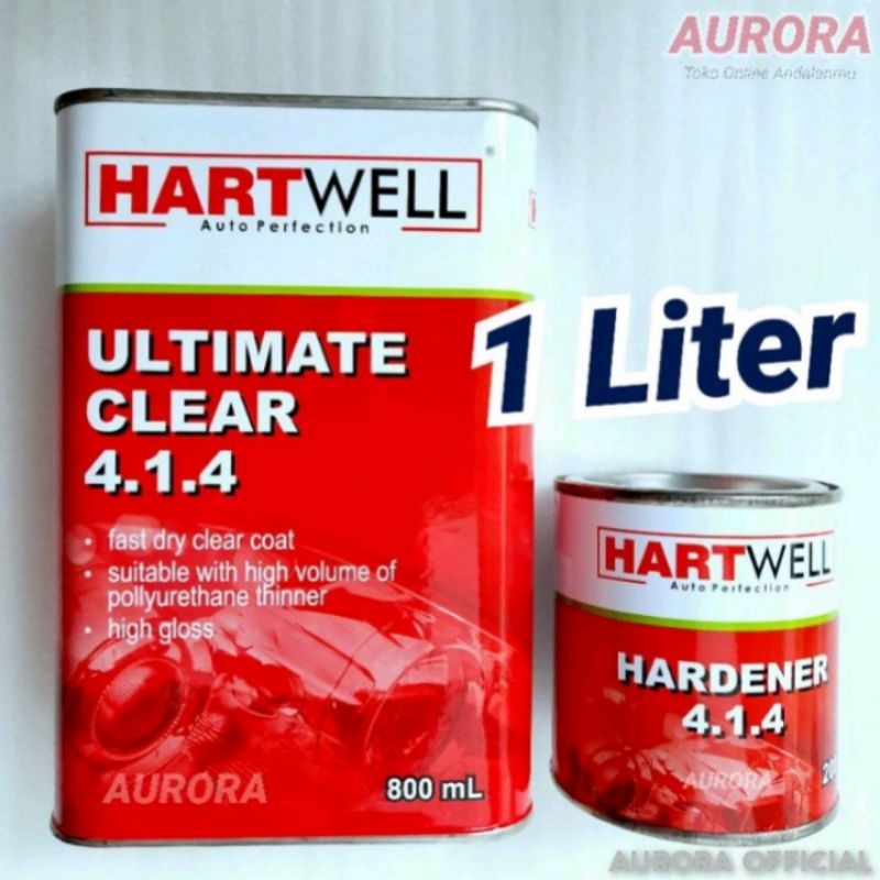 Hartwell Ultimate Clear 4.1.4 Vernis pernis Anti gores 1 Kg dan 250ml clear klir Clir