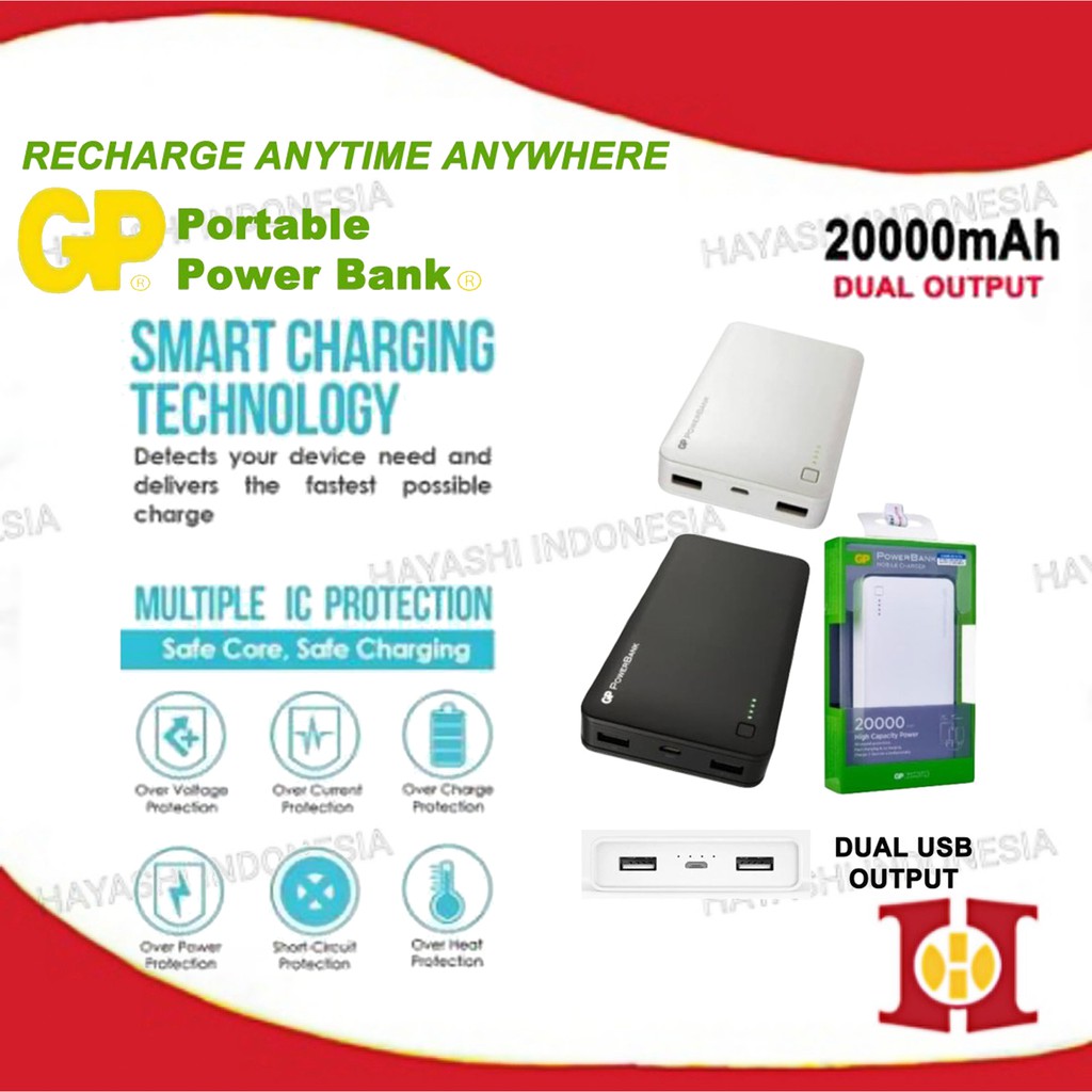 GP Powerbank 20000 mAh Fast Charging Power Bank Hp Tablet Gadget