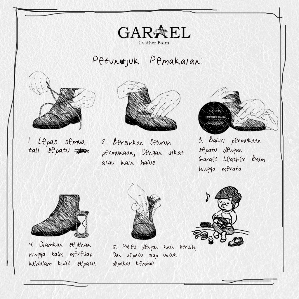 Garael Anti Jamur Sepatu Kulit / Leather Balm / Vanilla / Pelembab Sepatu kulit / Boots Tas kulit Dompet Sabuk / Kulit Asli dan Sintetis / Natural Aroma Vanila Original Asli Premium 30 Gram Termurah