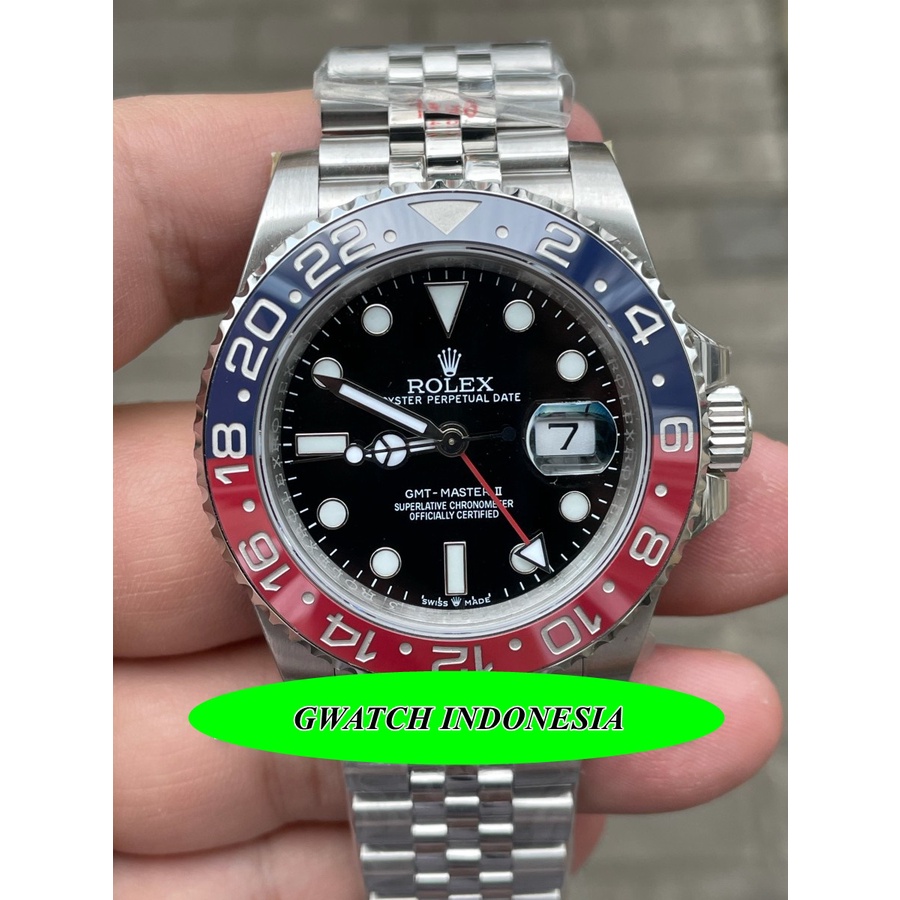 Mega Sale  Jam  Tangan Import Terbaru Rolex GMT Master II Batman 116710 BLNR SA3186 SS 904L Stainles