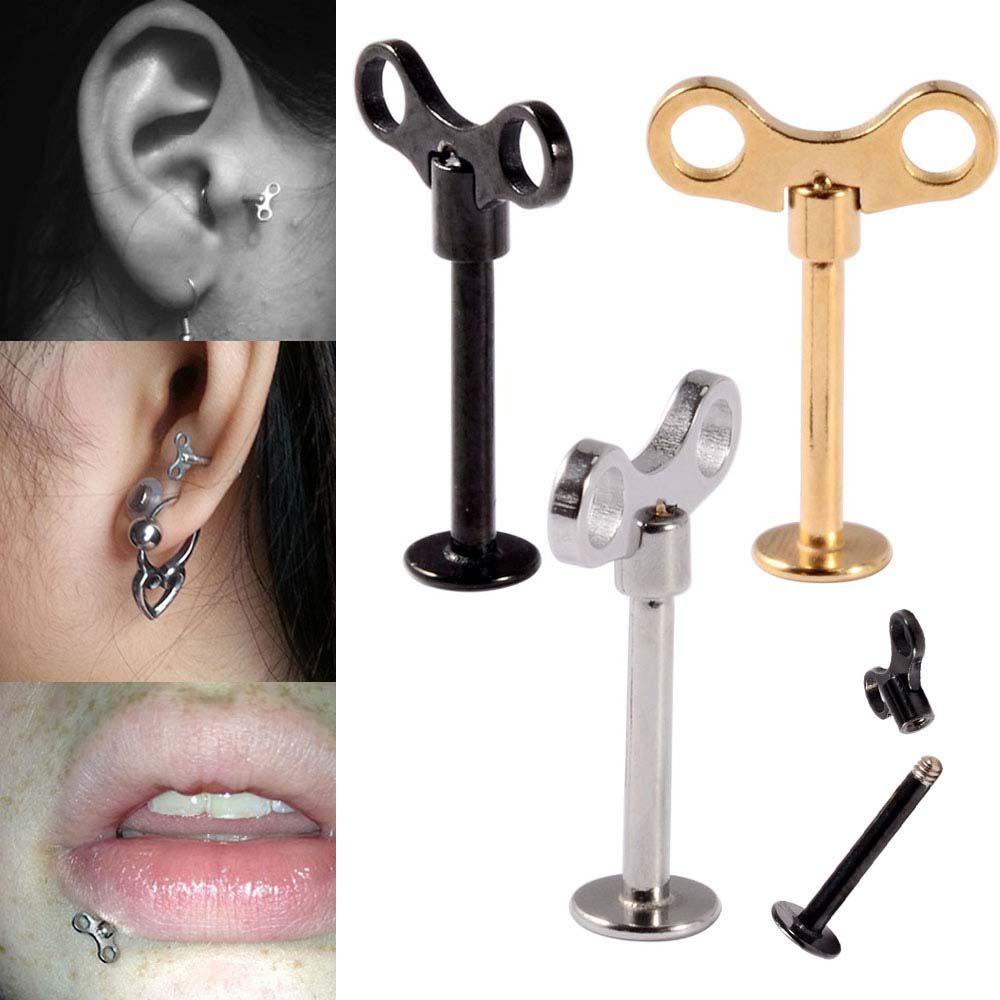 Needway Telinga Tulang Stud Wanita Stainless Steel Tragus Tulang Rawan Anting Tindik Perhiasan Tindik Lobe Piercing Daith Helix Stud Hidung Rings