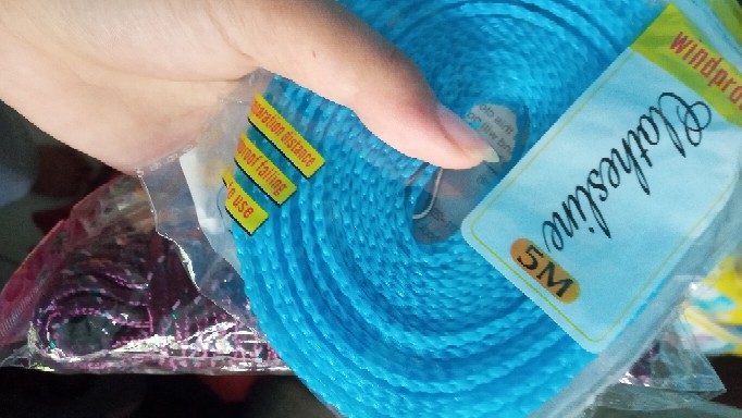 Tali Jemuran Baju Panjang 5 Meter Free Penjepit Kayu 5pcs