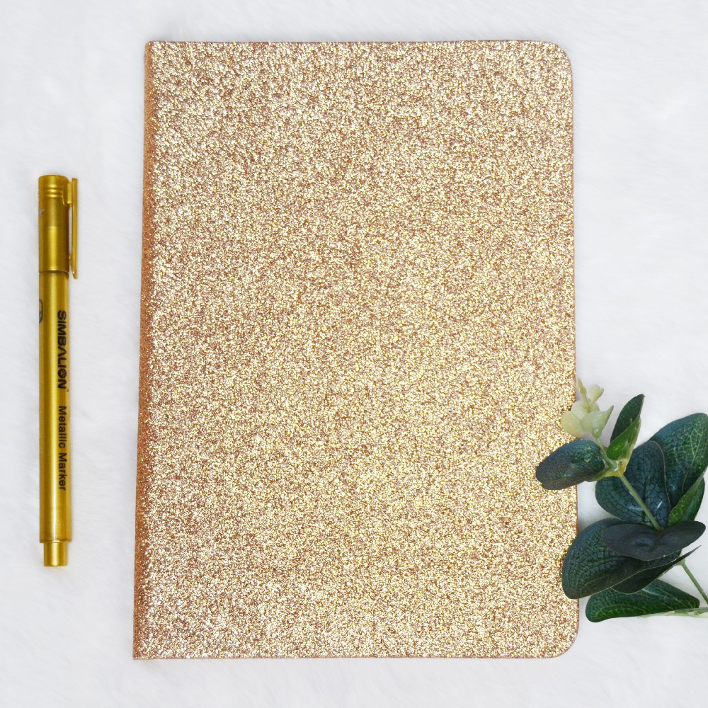 

NOTEBOOK COVER KULIT [ GLITTER GOLD ] NOTES BERGARIS _ BERIGET LEATHER