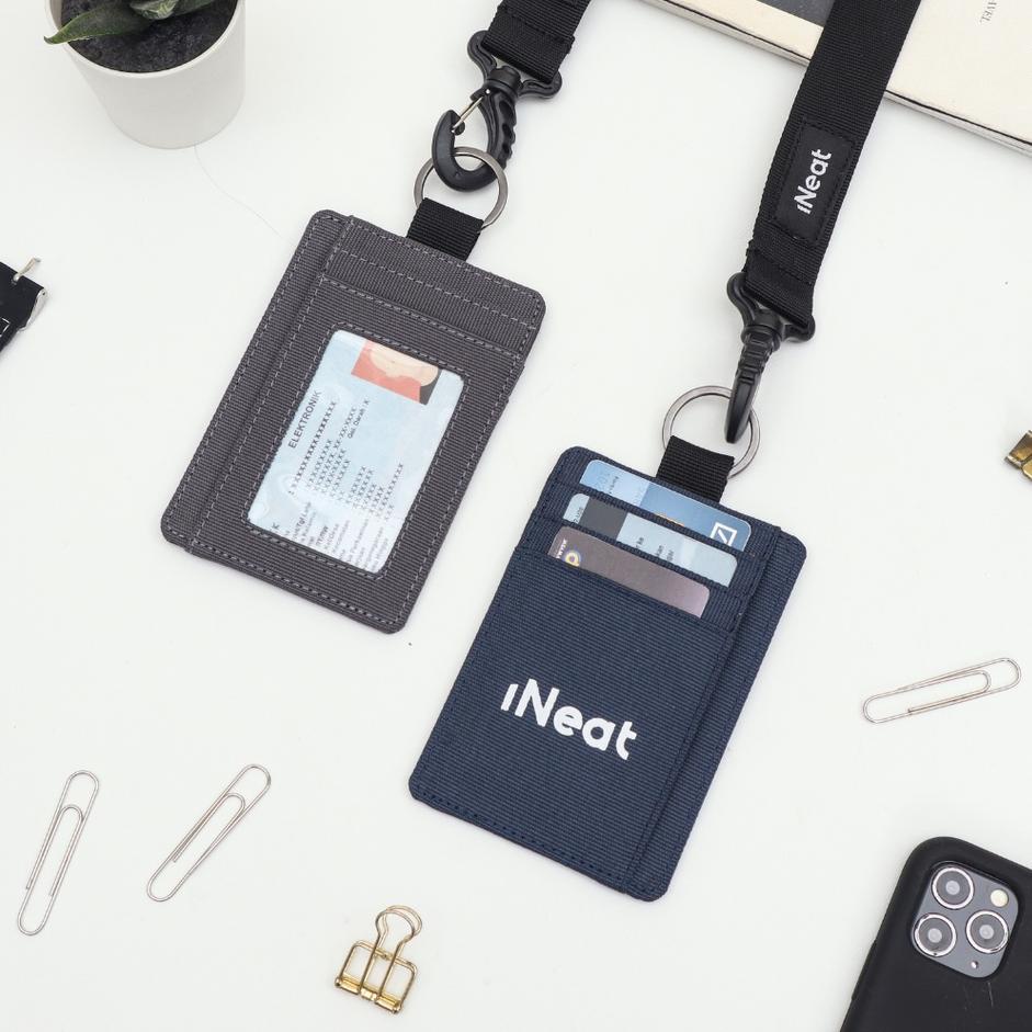 

Limited - iNeat Card Holder Lanyard ID Card Nametag Wallet Grey ,,