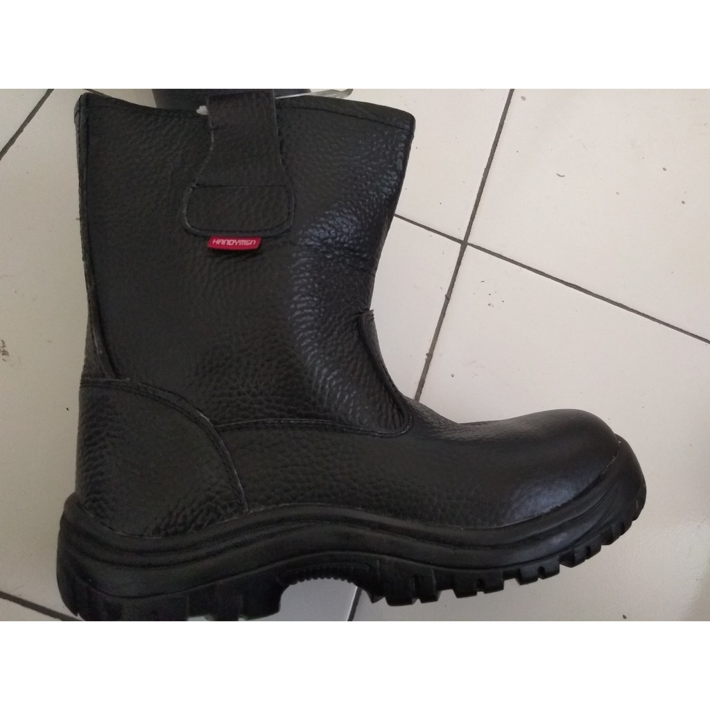 NBR 802 BLACK SAFETY SHOES HANDYMEN SEPATU PELINDUNG KAKI