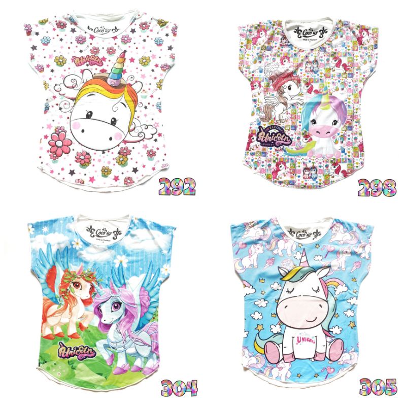 Coco Ice Kaos Anak Perempuan Unicorn