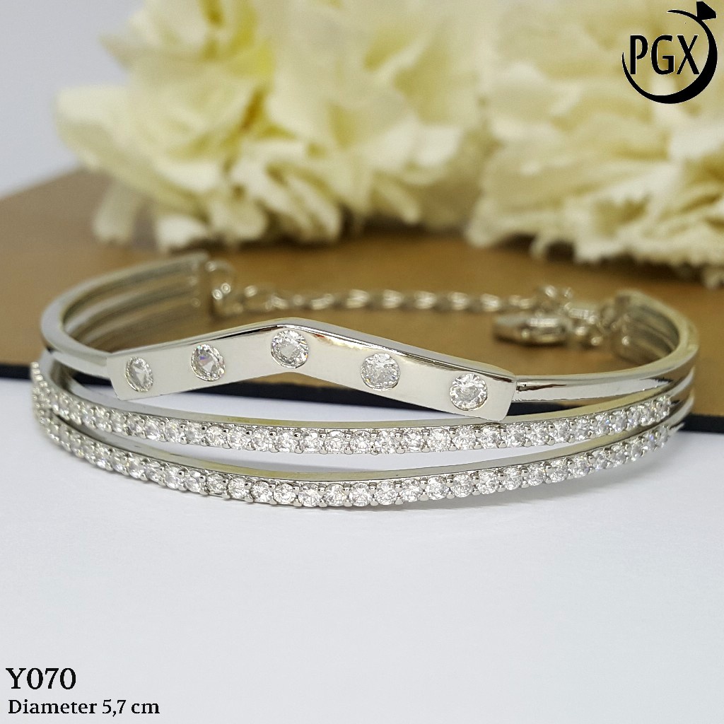 PGX Gelang Xuping Wanita Bangkok Bangle Aksesoris Perhiasan Lapis Emas - Y070