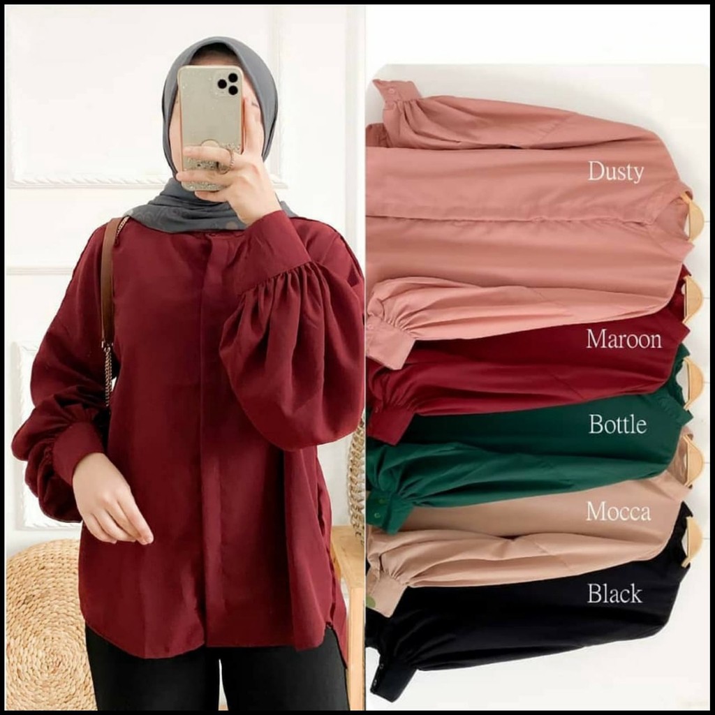Rufi Blouse Atasan Blus Polos Fashion Muslim Wanita Terlaris