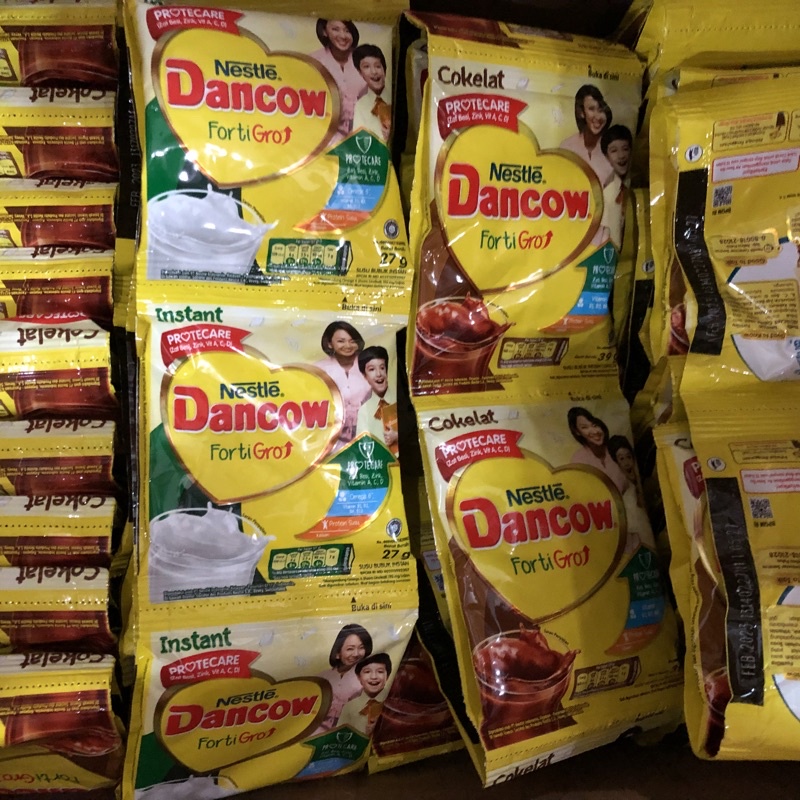 

Dancow Instant FortiGro 27gr dan Dancow Coklat 39gr sachet (per-renceng)