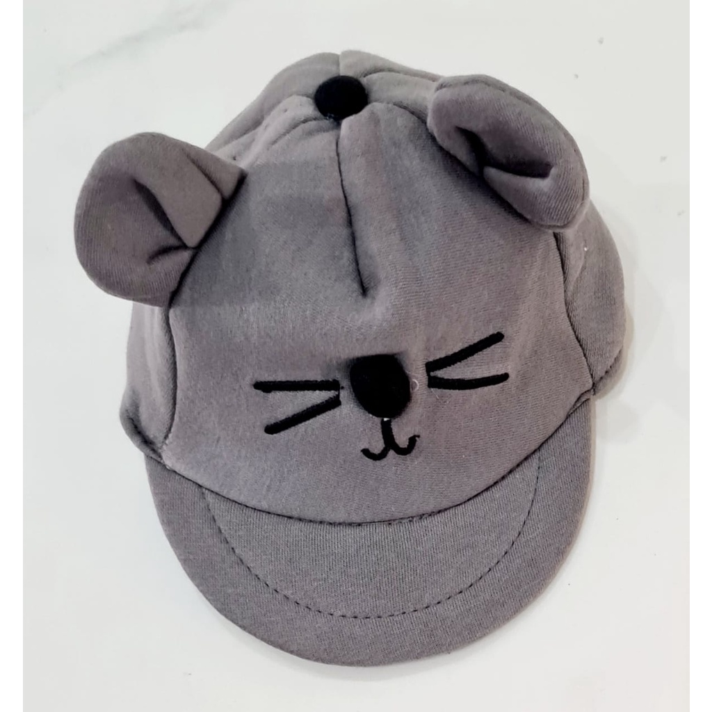 Topi Bayi Karakter Kucing / Topi Kucing Bayi / Topi Bayi Lucu BB-26