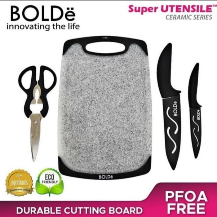 Pisau Set Bolde Utensil Set Ceramic Pisau Keramik Bolde + talenan