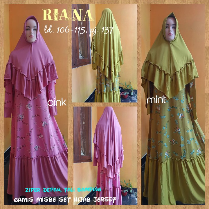 Gamis set hijab #jumbo #bergo Jersey rempel