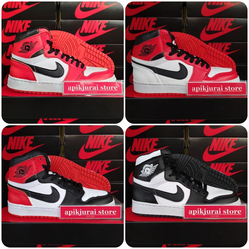 SEPATU AIR JORDAN 1 HIGH SIZE 36 37 38 TERMURAH DISKON TERBARU HITAM PUTIH MERAH