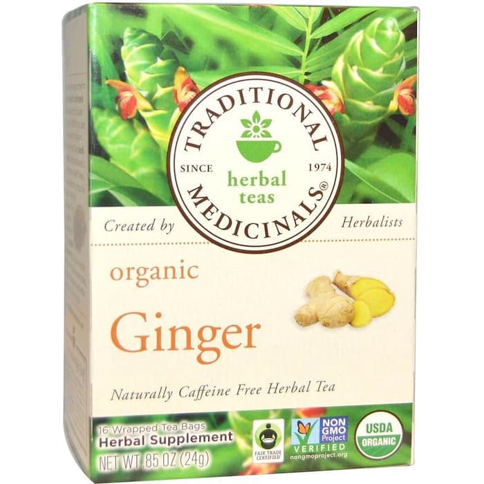 

Traditional Medicinals Ginger 16 Tea Bags Teh Herbal No Kafein ORI USA
